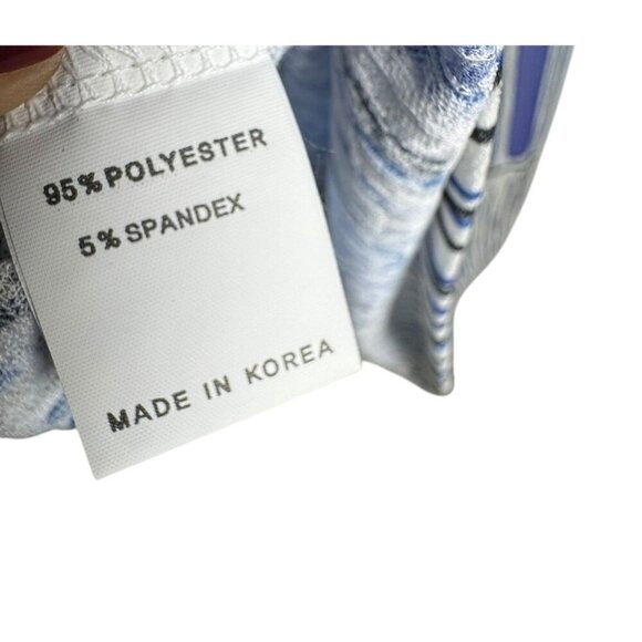 DAMEE INC white blue lightweight boxy tunic top womens size Large blouse - Picture 7 of 8